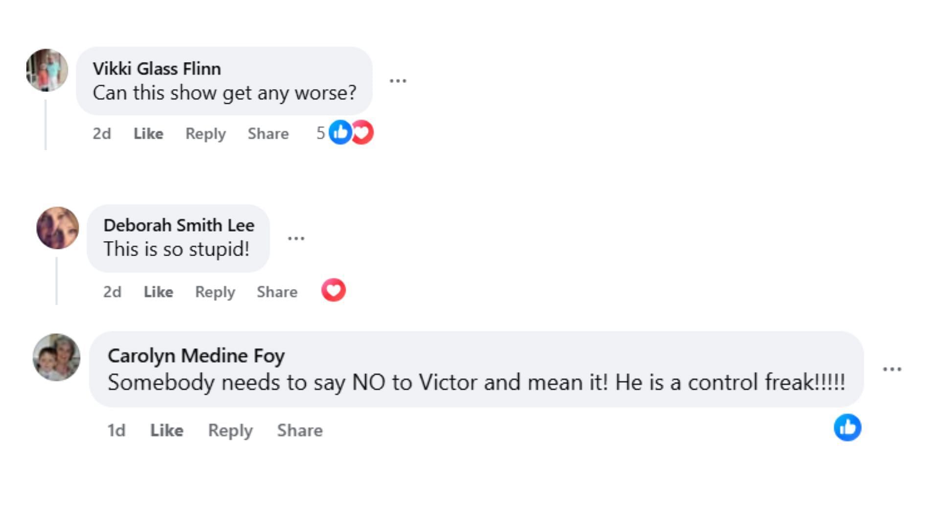Comments by fans on the post (Image via Facebook/@Deb Brown)